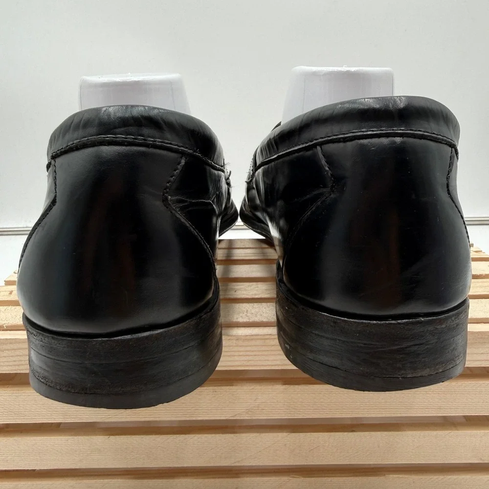 Allen Edmonds Loafers Stowe Tassel Moc Toe Leather Black Mens 14 B